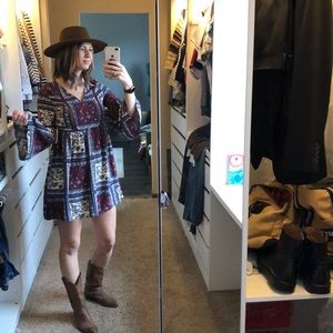 Boho dress with bell sleeves